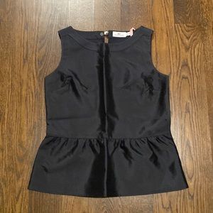 Vineyard Vines NWT Satin Like Peplum Top, black